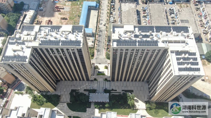 长沙中海珑庭住宅小区1#、2#栋公寓太阳能热水系统工程