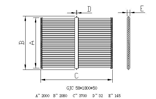 横双排真空管集热器外形结构尺寸图