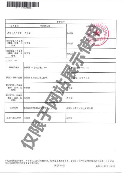 科世源企业名称变更证明