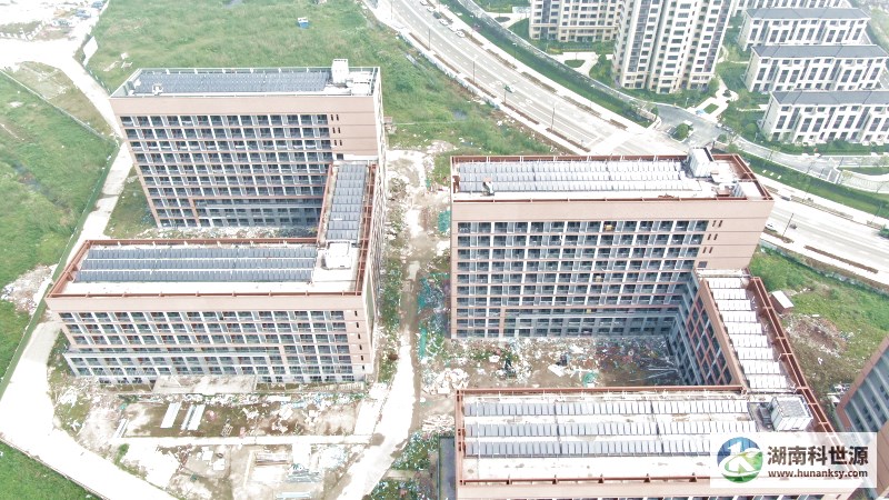 太阳能热水系统工程航拍照片