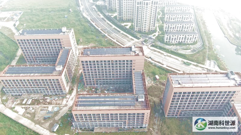 太阳能热水系统工程航拍照片